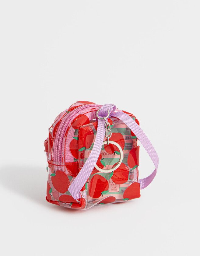 Librería Sets Foodie Set De Librería Con Mini Mochila De Pvc Transparente Con Llavero - Rojo Medio