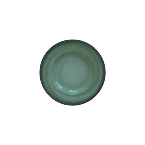 Plato para postre rústico porcelana verde 21cm. TDC0004