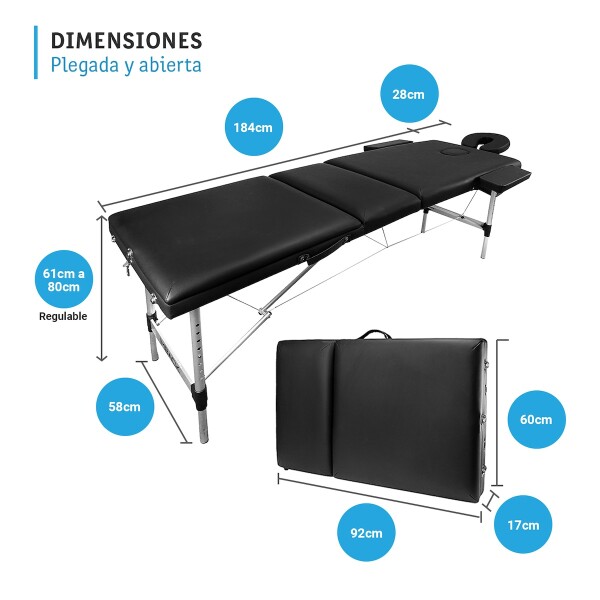 Camilla Para Masajes Profesional Plegable Y Portatil Valija Color Negro CPM003 Camilla Para Masajes Profesional Plegable Y Portatil Valija Color Negro CPM003
