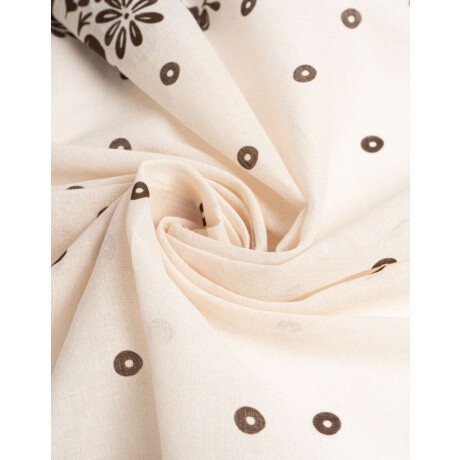 Pañuelo Raso Estampado Con Flores Y Flecos De Mostacillas Combinacion Bicolor