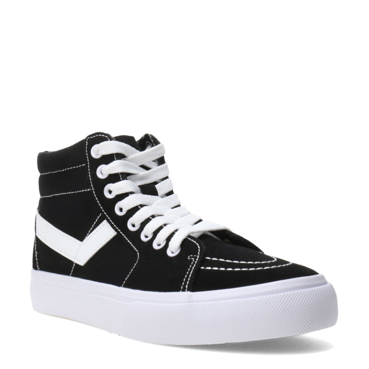 Botas de Mujer PONY Casual Lona - Negro - Blanco 
