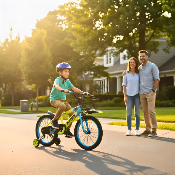 Bicicleta Infantil Yjtong R16 Canasto Parrilla Guardabarros Amarillo 1