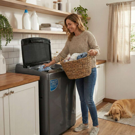 Lavarropas Daewoo Carga Superior Display Digital Capacidad 7kg Color gris