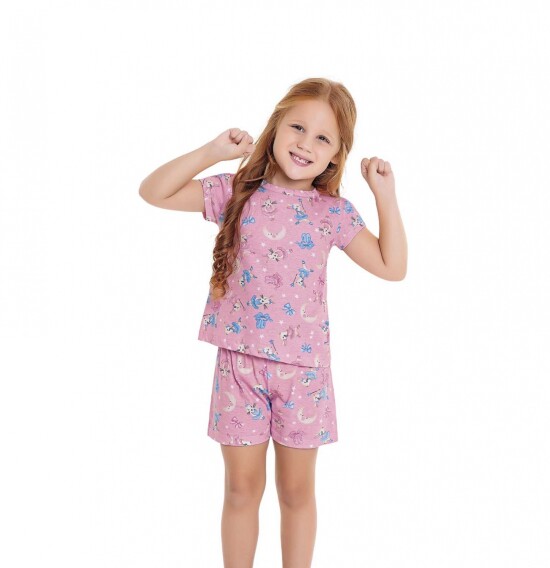 Conjunto pijamas para niñas (blusa y shorts) ROSA