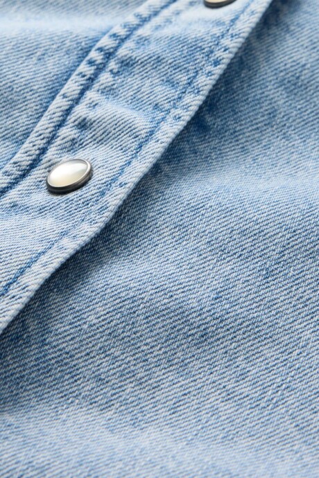 Camisa De Jean Ultrasoft Mujer Acid Wash