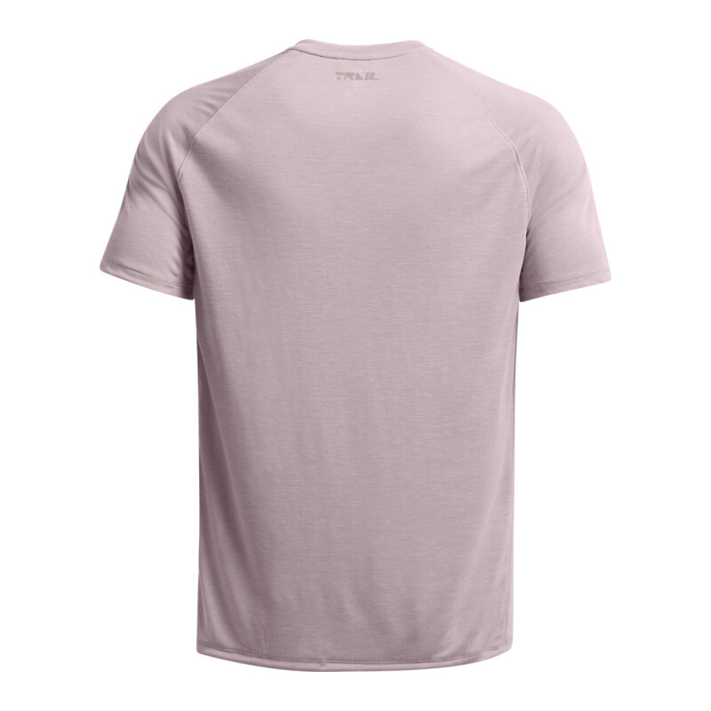 UA TRAIL RUN SHORTSLEEVE-GRN GRY-015