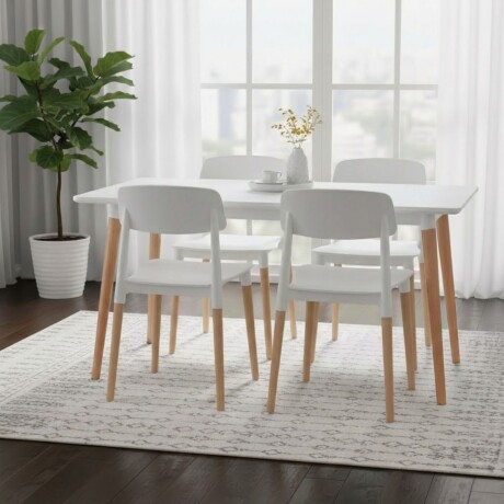 Juego de comedor 4 sillas Milan - Blanco Juego de comedor 4 sillas Milan - Blanco