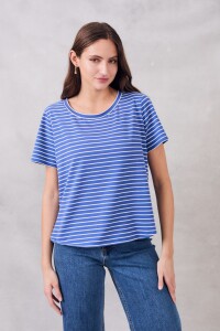 Remera Rayada Azul Francia