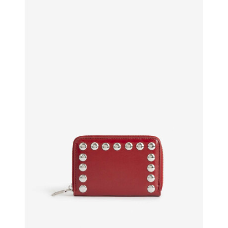 Billetera Zip Round Rojo Burdeaux
