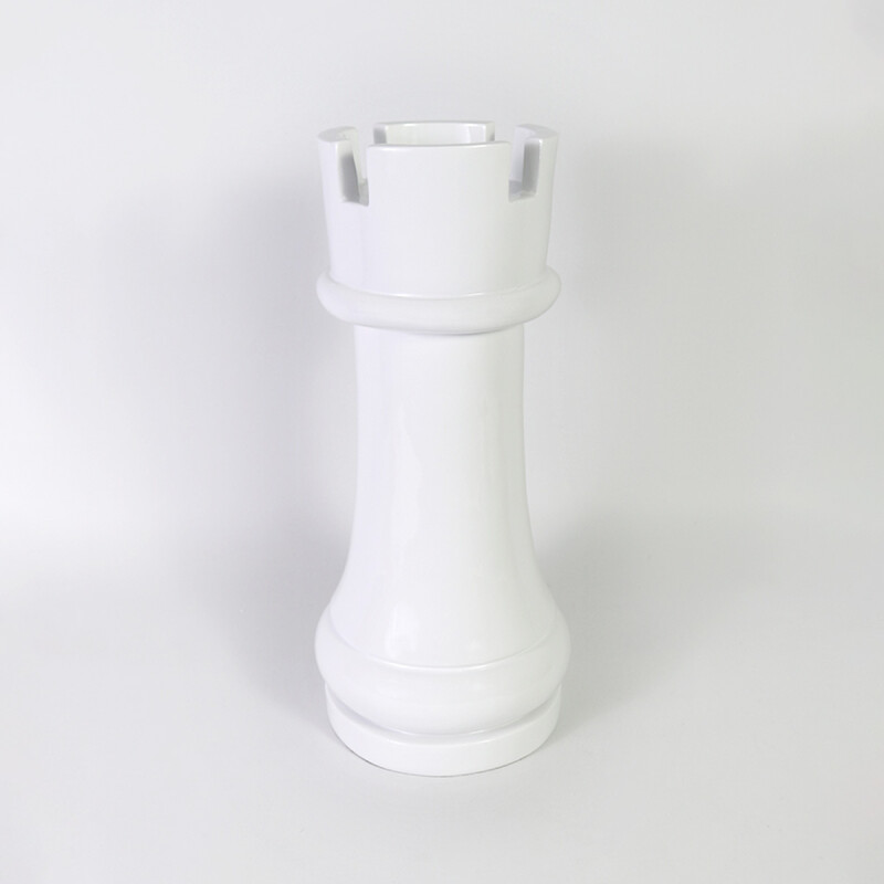 FIGURA AJEDREZ TORRE BLANCO 17X42CM Unica