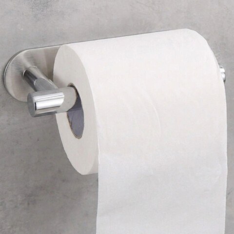 Portarollo papel higiénico adhesivo para baño plateado Portarollo papel higiénico adhesivo para baño plateado