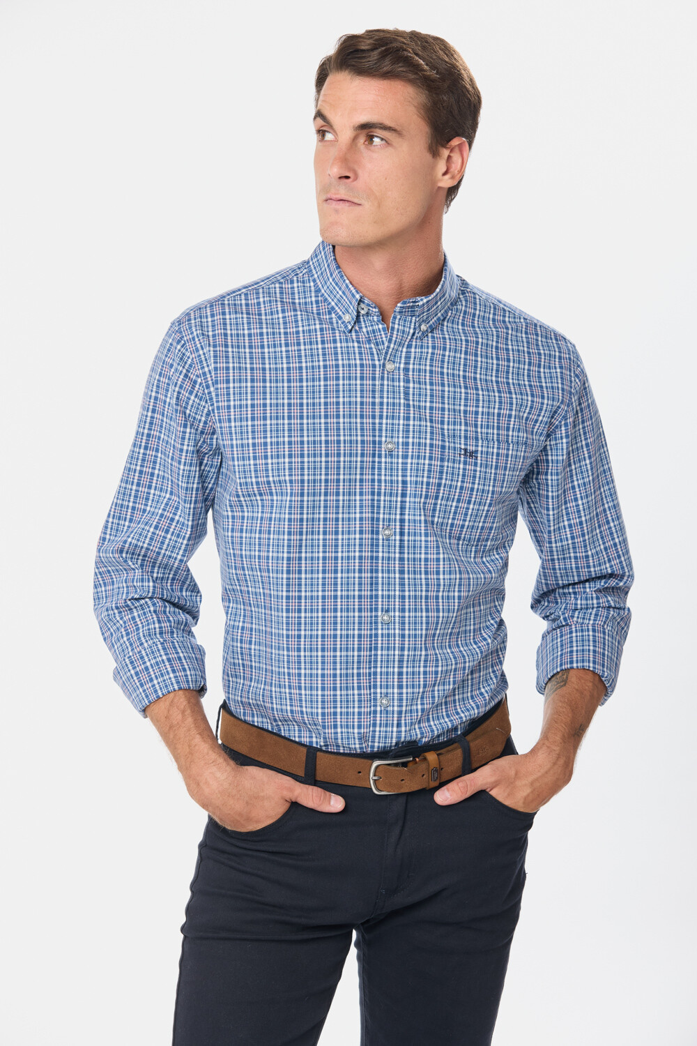 CAMISA A CUADROS Azul