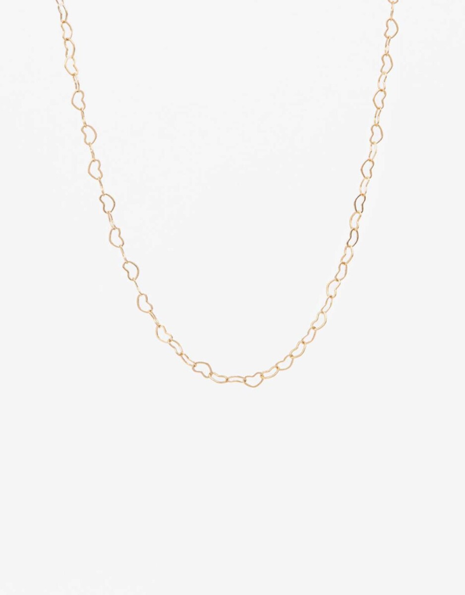 Collar Corto Metal Corazones - Dorado 