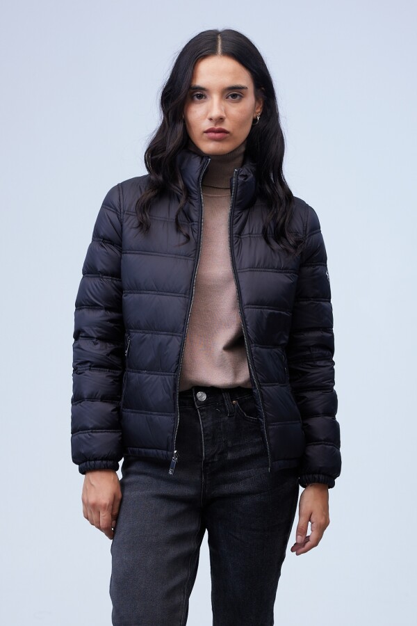 Campera Plumas Reversible NEGRO