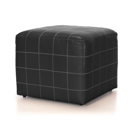 Puff Cubo - Cuero Básico Negro - (Preventa)