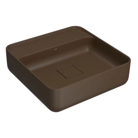 Bacha de apoyo cuadrada 40 cm c/mesa marrón mate Deca Bacha De Apoyo Cuadrada 40 Cm C/mesa Marrón Mate Deca