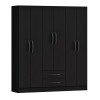 Armario Ropero Mac Mdp 6 Puertas 2 Cajones 9 Estantes Negro Armario Ropero Mac Mdp 6 Puertas 2 Cajones 9 Estantes Negro