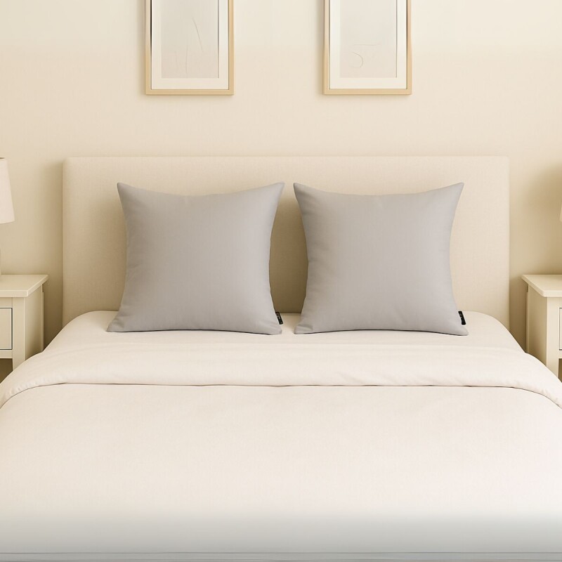 Set x2 funda de almohadones lisa 43 x 43 cm GRIS