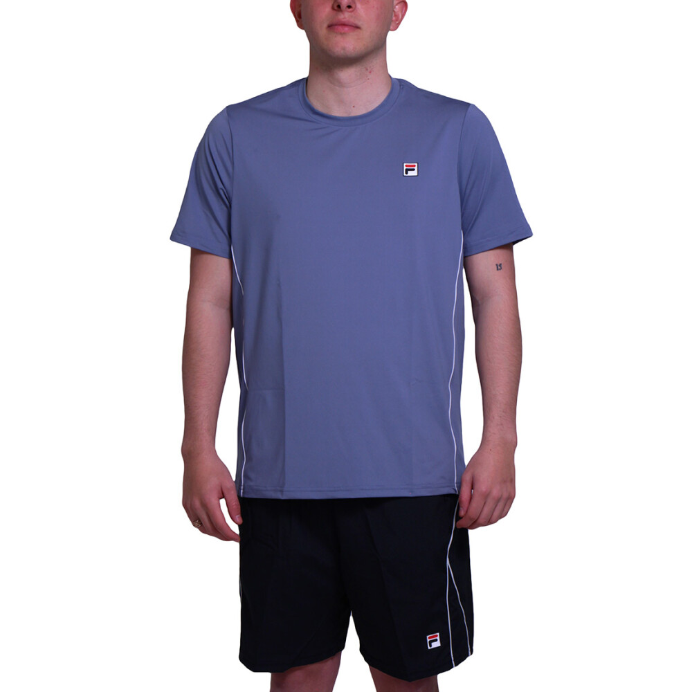 Fila remera manga corta match azul granito /blanco Hombre Azul-Blanco