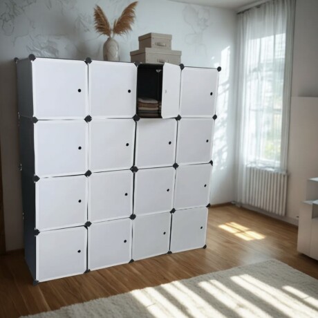 Armario de Plástico Lumax 16 Compartimentos Portátil Blanco