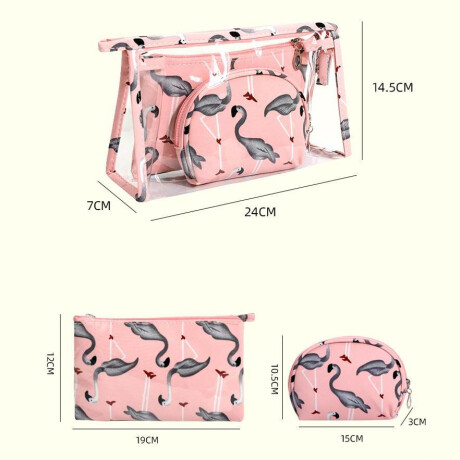 Necessaire 3 Estuches Flamencos Necessaire 3 Estuches Flamencos