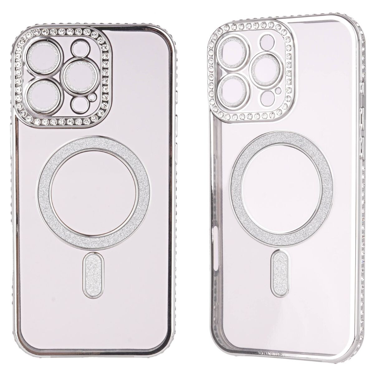 Protector strass Iphone 15 plata 