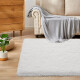 Alfombra Tapete Shaggy Peluda 100 X 150cm Pelo Alto Blanco