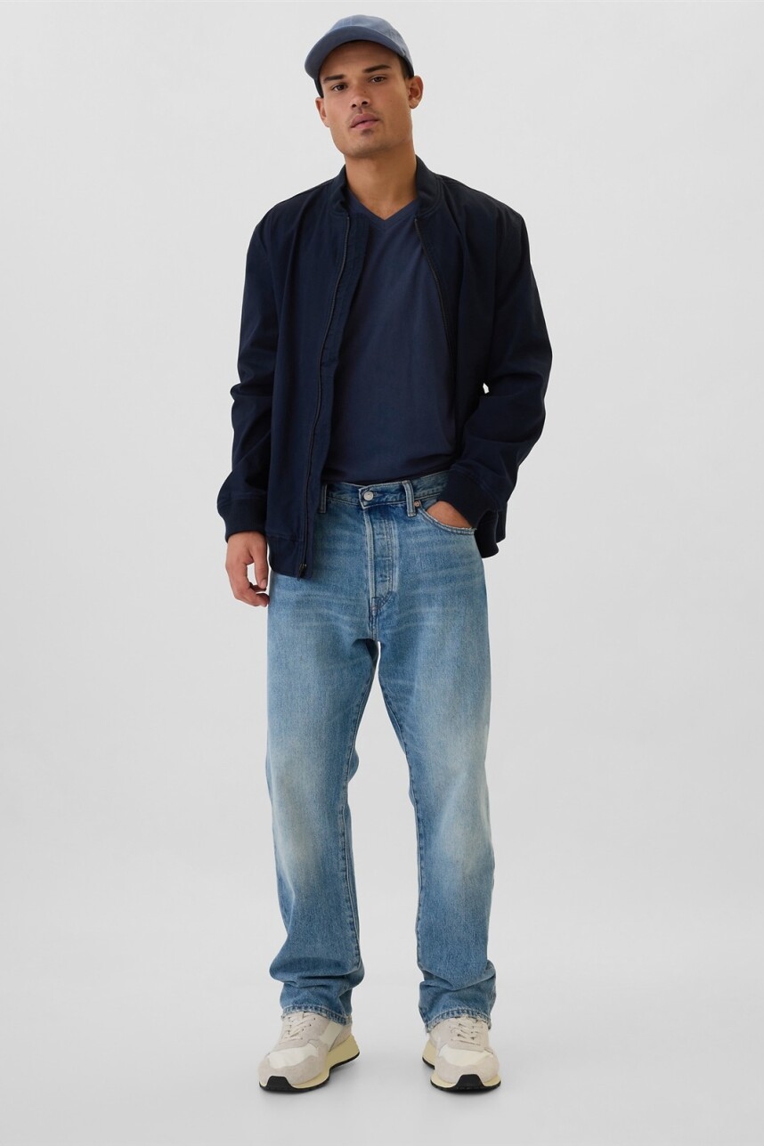 Remera Cuello V Mini Logo Gap Hombre Tapestry Navy