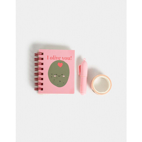 Mini Set De Librería ''i Olive You'' Combinacion Multicolor