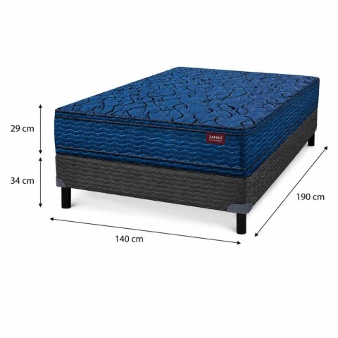Conjunto sommier y colchón de espuma Zafiro Grava 2 plazas 140x190 Conjunto sommier y colchón de espuma Zafiro Grava 2 plazas 140x190