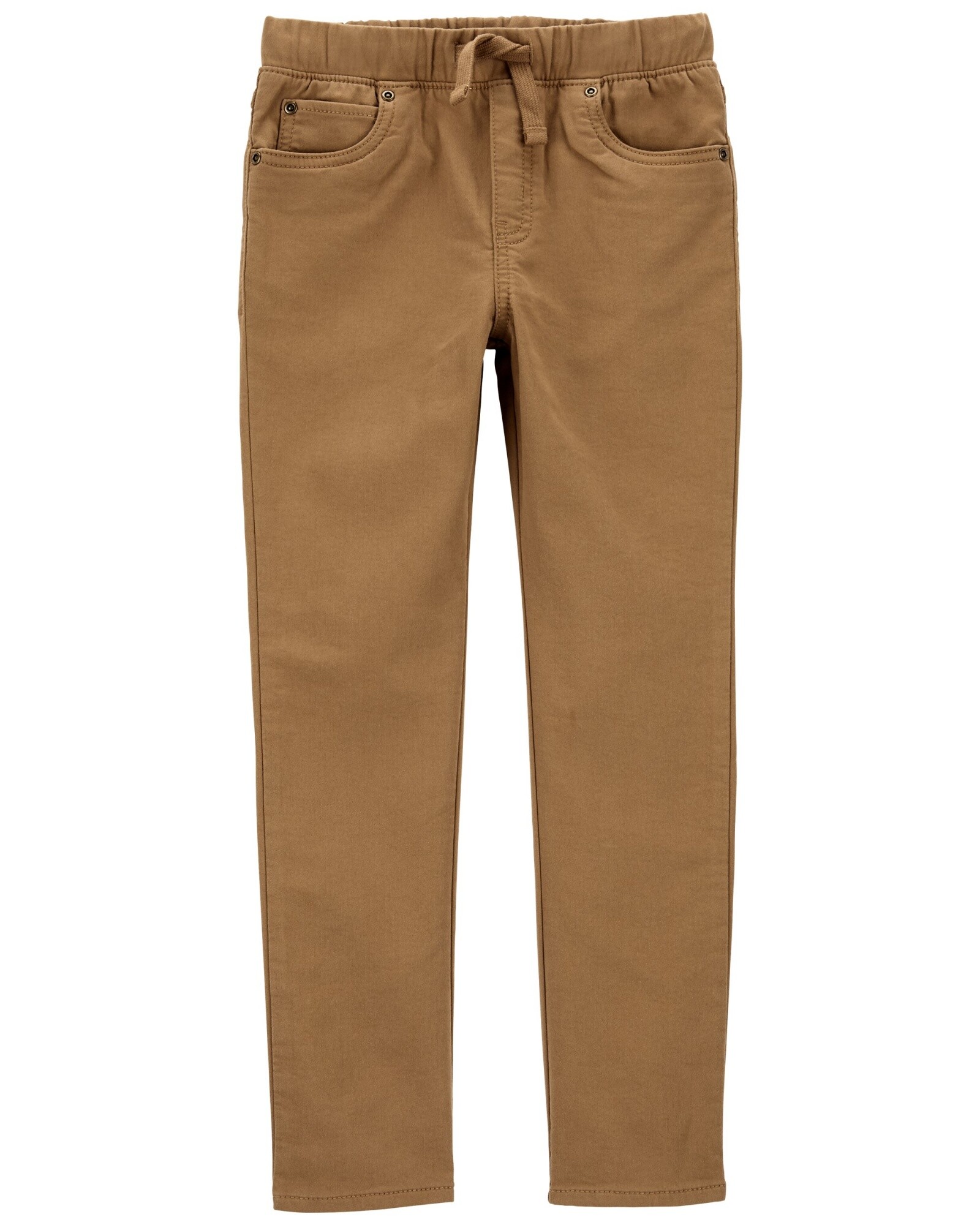 Pantalón en tejido dobby, color khaki. Talles 6-8 Sin color