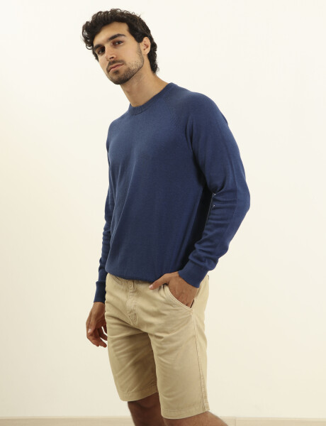 470450 SWEATER HARRINGTON LABEL Azul Piedra Melange