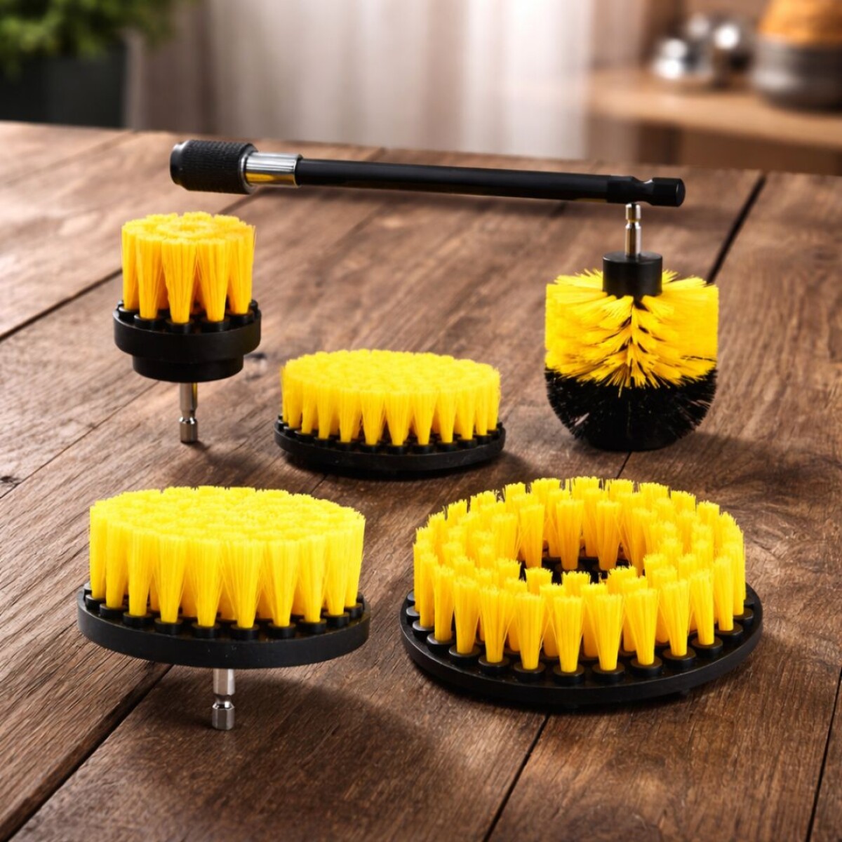 KIT DE CEPILLOS PARA TALADRO DETALLING C/EXTENSIBLE 6 PIEZAS 