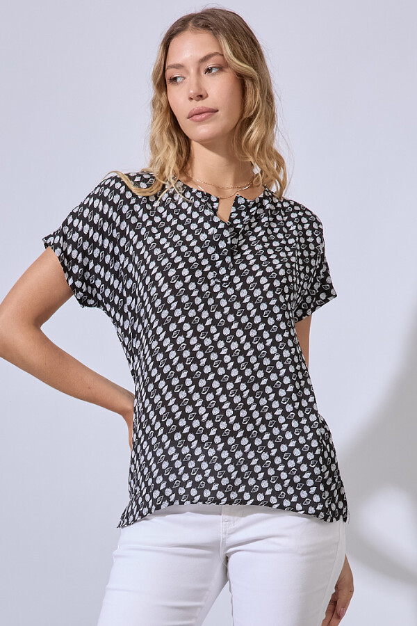 Blusa Print NEGRO/BLANCO