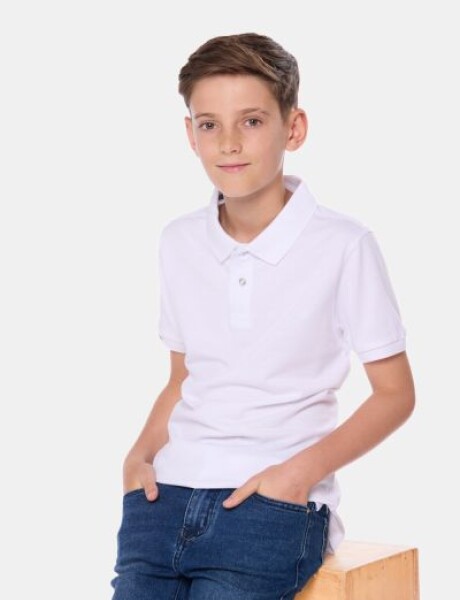 REMERA POLO DE ALGODÓN PIQUÉ Blanco