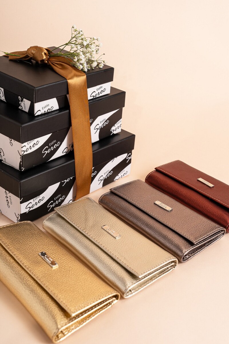 Billetera de mujer larga Peltre