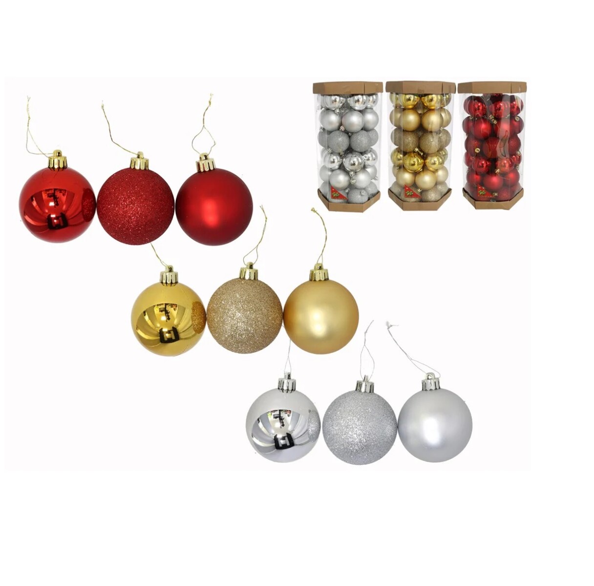 Esferas de Navidad 6 cm – Pack x42 