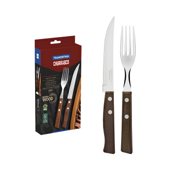 Juego de Cubiertos para Asado 12 Piezas Mango de Madera | Tramontina 22299/009 Juego de Cubiertos para Asado 12 Piezas Mango de Madera | Tramontina 22299/009
