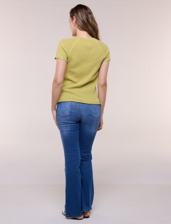 Blusa Tejido Calado VERDE CLARO
