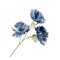 Amapola Artificial 3 Flores Azul Claro