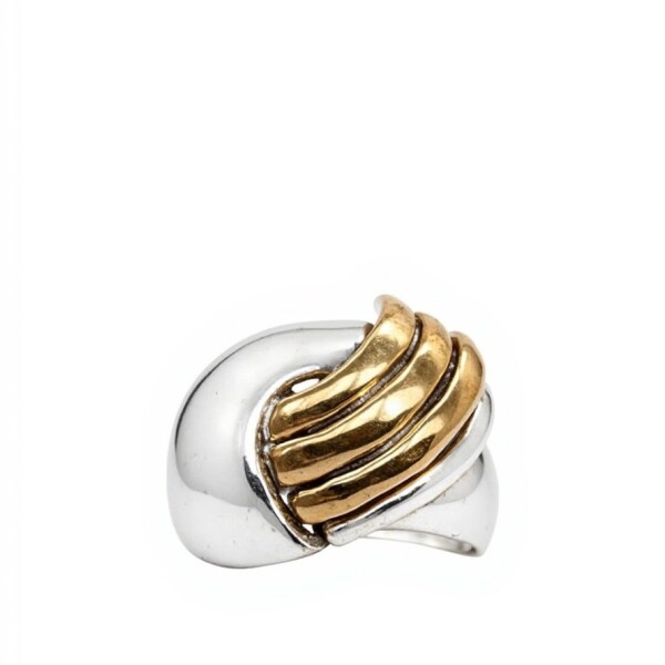 Anillo Tres Líneas Plata y Oro- AN6003 sinpiedra