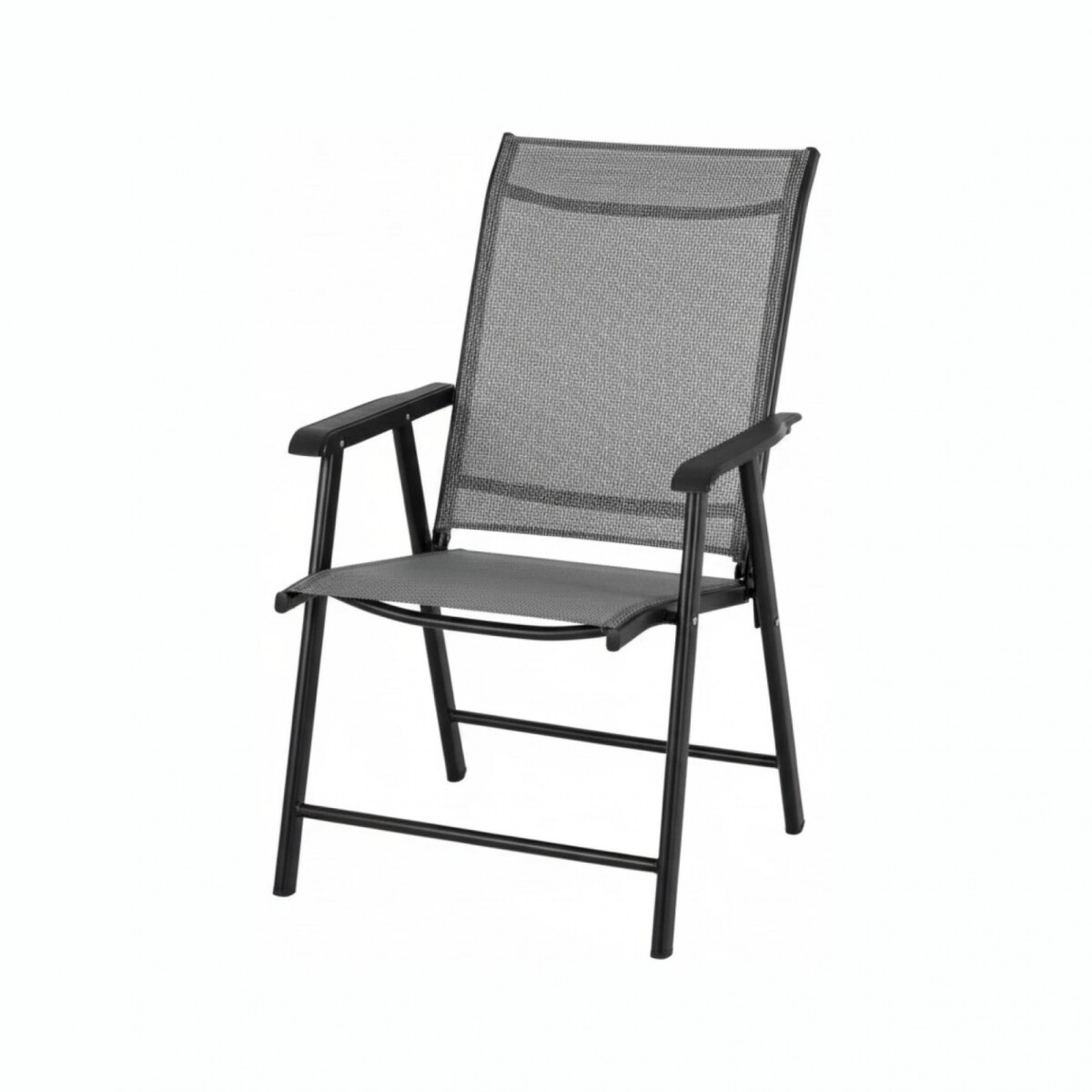 Silla Plegable De Textilina RUSTICO Con Apoya Brazos - Gris 