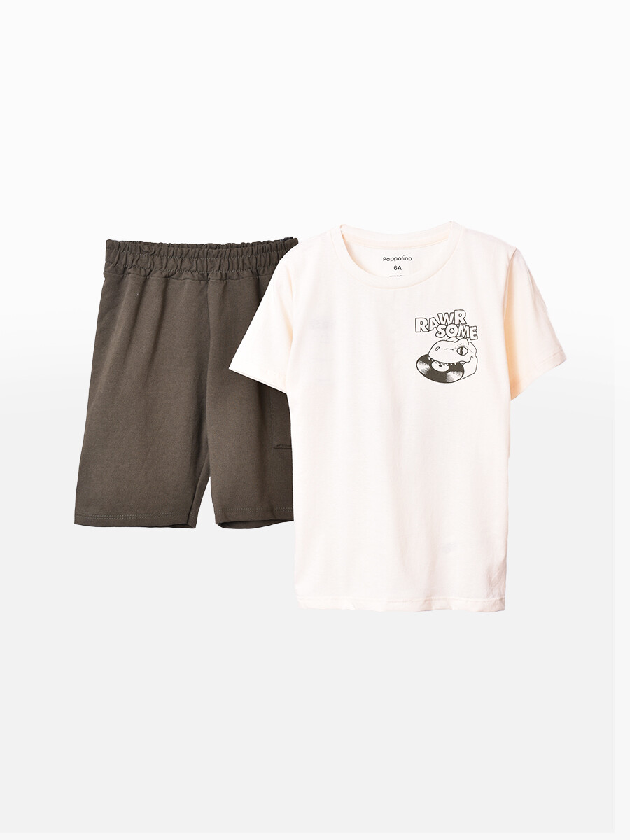 CONJUNTO NIÑO DINO - OFF WHITE 