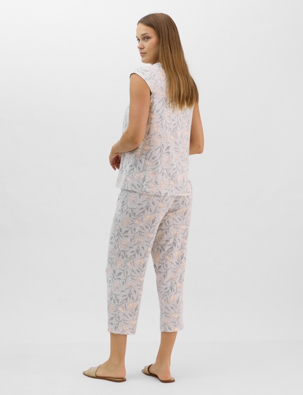 Pijama Con Capri MULTI/GRIS