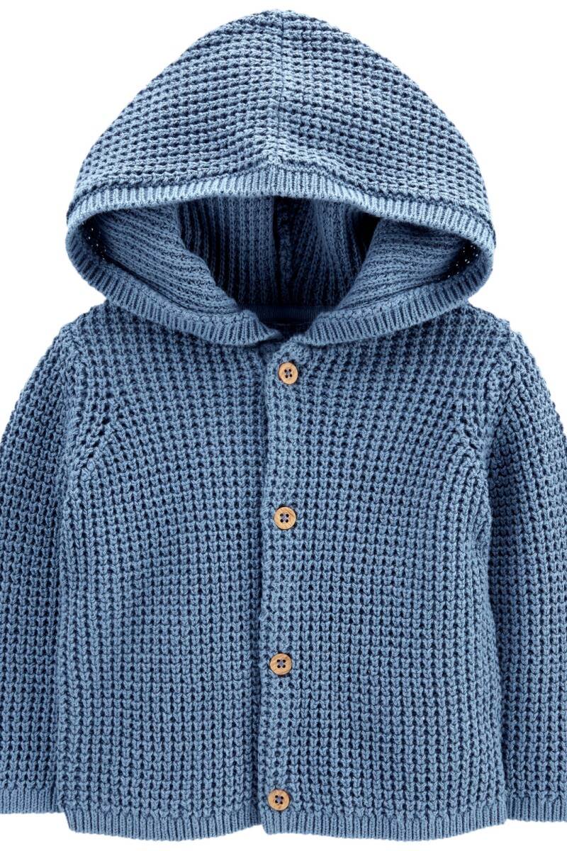 SACO DE PUNTO C/CAPUCHA ALGODÓN NIÑO-BB CARTERS COMBINACION 1