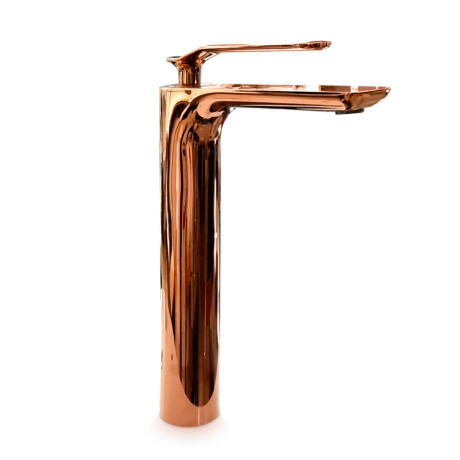 GRIFERIA DE LAVATORIO ALTO LINEA MODENA AQUALIA MONOCOMANDO ROSE GOLD ROSA