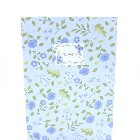 Cuaderno floreado A6 celeste