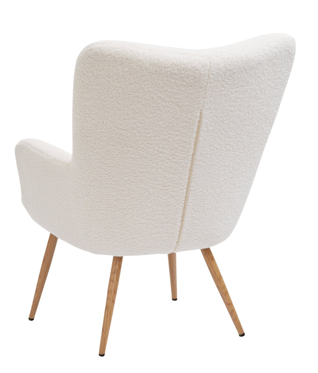 Sillón HUNDESTED 1 cuerpo tela felpa crudo 