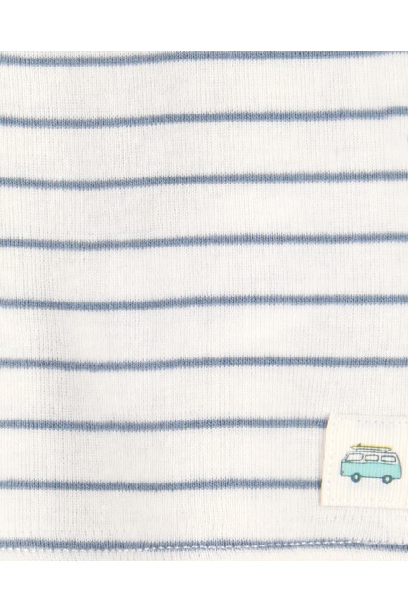 Set dos piezas de algodón, pantalón y remera, diseño a rayas Sin color