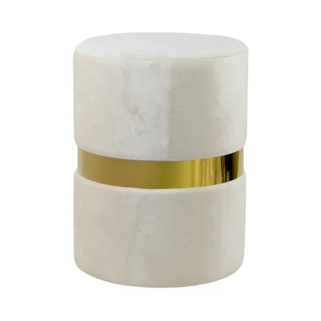 Puff cilíndrico terciopelo con guarda dorada Puff cilíndrico terciopelo con guarda dorada